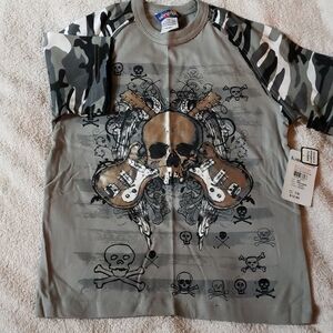 Kids Skull and Guitar Graphic T-Shirt